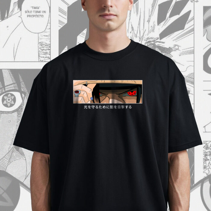 Silent Sacrifice oversize tee Itachi graphic t-shirt Galiyare Pakistani streetwear anime sacrifice love peace unseen impact
