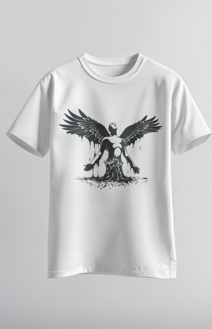 Man with Wings Emerging from Water Boy – Artistic Streetwear T-Shirt
